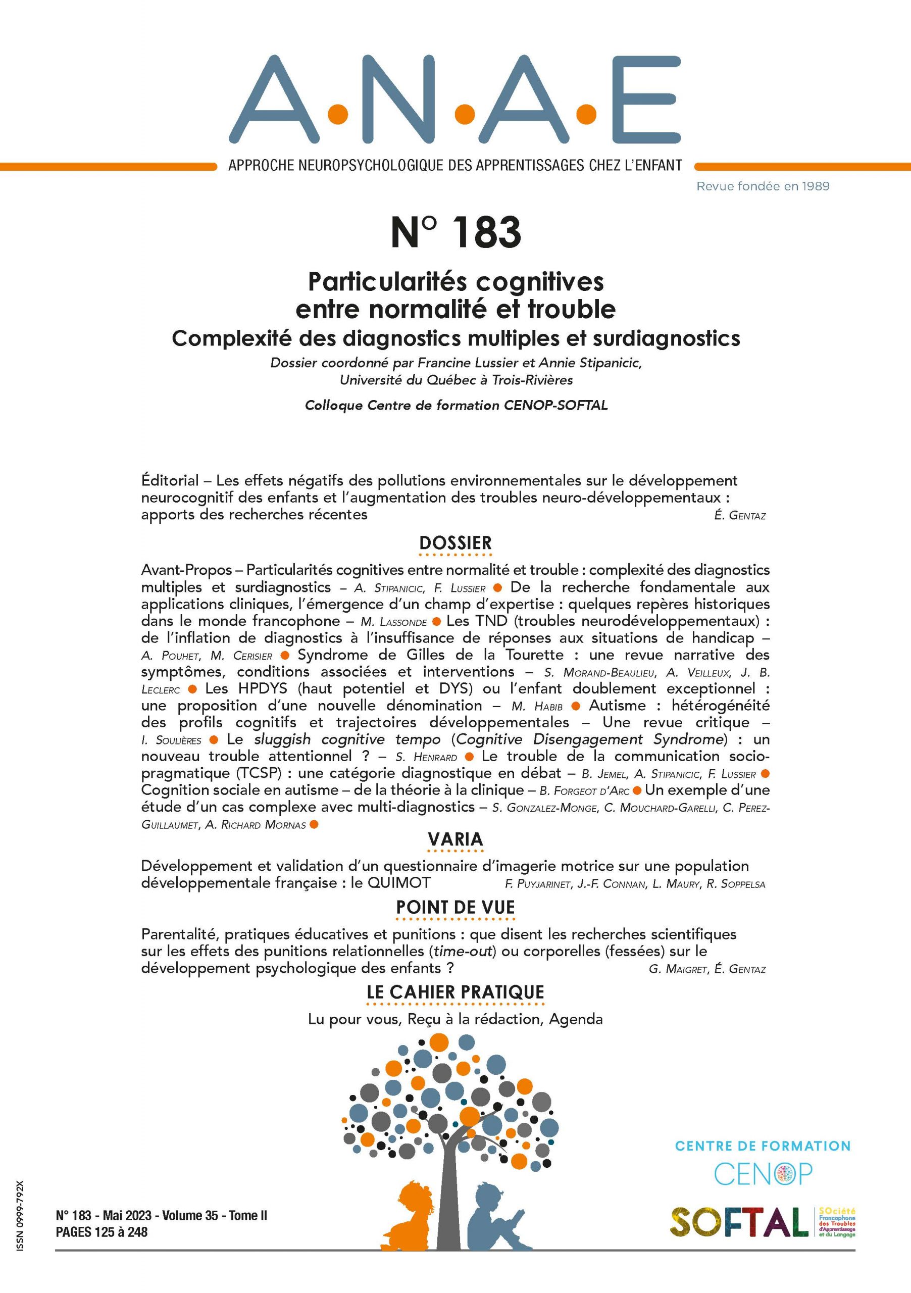 ANAE N° 183 - Particularités cognitives entre normalité et trouble - Complexité des diagnostics multiples et surdiagnostics